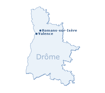 Carte du département de la Drôme