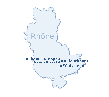 Carte du département du Rhône