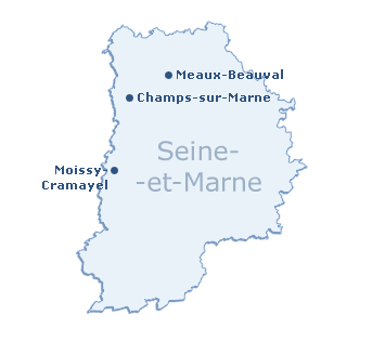 Carte du département de la Seine-et-Marne