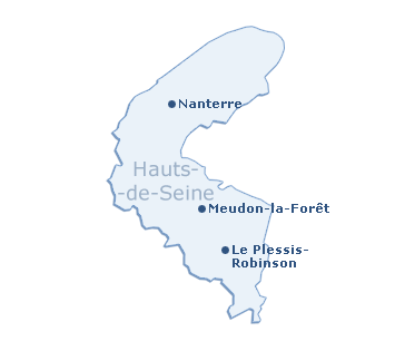 Carte du département des Hauts-de-Seine