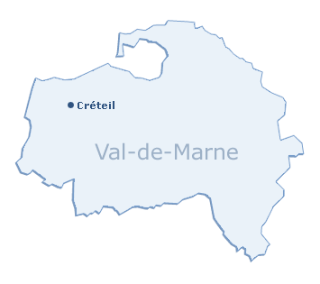 Carte du département du Val-de-Marne