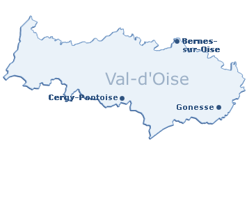 Carte du département du Val-d'Oise