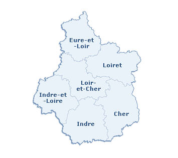Carte de la région Centre