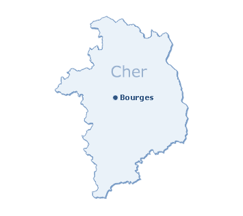 Carte du département du Cher
