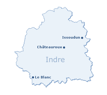 Carte du département de l'Indre