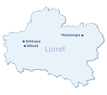 Carte du département du Loiret