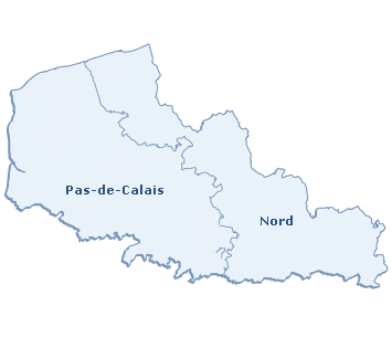 Carte de la région Nord-Pas-de-Calais