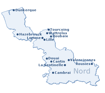 Carte du département du Nord