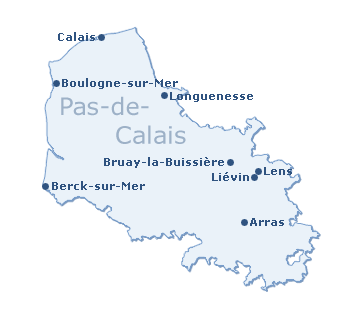 Carte du département du Pas-de-Calais
