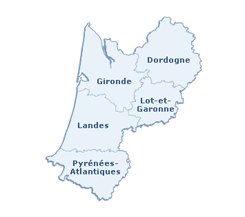 Carte de la région Aquitaine
