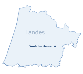 Carte du département des Landes