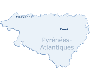 Carte du département des Pyrénées-Atlantiques