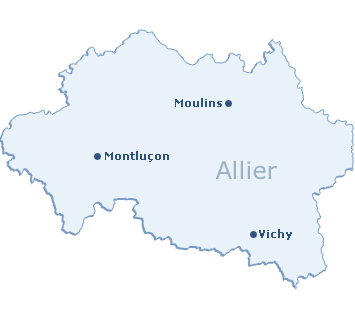 Carte du département de l'Allier