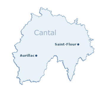 Carte du département du Cantal