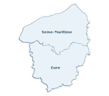Carte de la région Haute-Normandie
