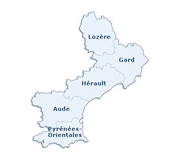 Carte de la région Languedoc-Roussillon