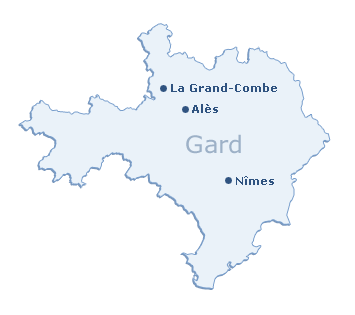 Carte du département du Gard