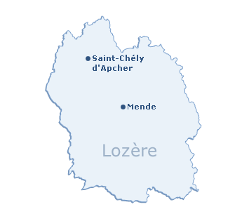 Carte du département de la Lozère