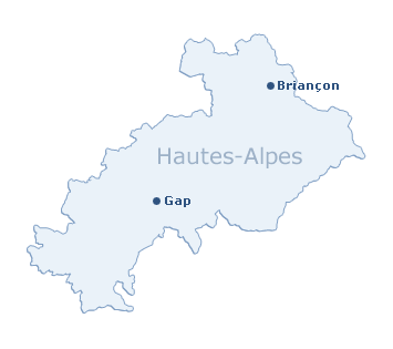 Carte du département des Hautes-Alpes