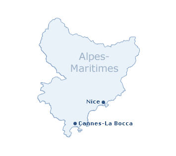 Carte du département des Alpes-Maritimes