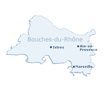 Carte du département des Bouches-du-Rhône