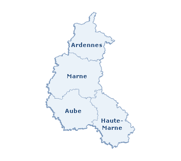 Carte de la région Champagne-Ardenne