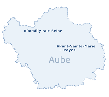 Carte du département de l'Aube