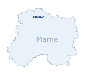 Carte du département de la Marne