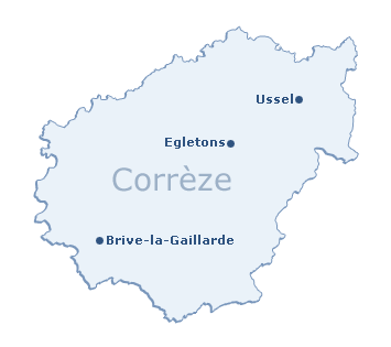 Carte du département de la Corrèze