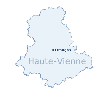 Carte du département de la Haute-Vienne