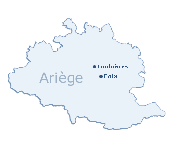 Carte du département de l'Ariège