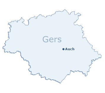 Carte du département du Gers