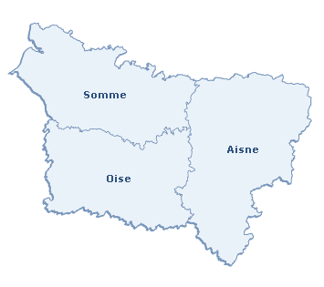 Carte de la région Picardie