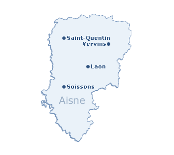 Carte du département de l'Aisne