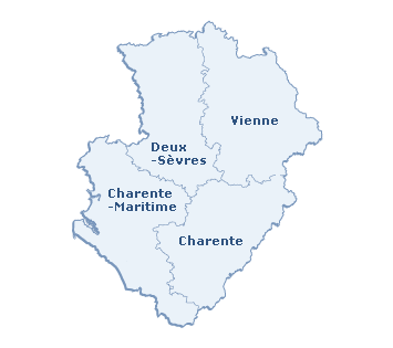 Carte de la région Poitou-Charentes