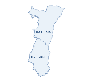 Carte de la région Alsace