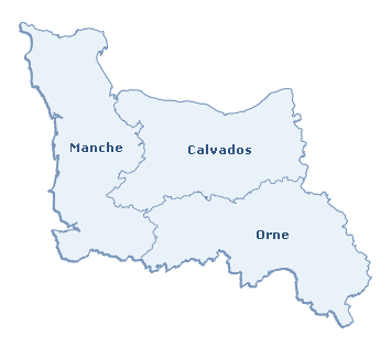 Carte de la région Basse-Normandie