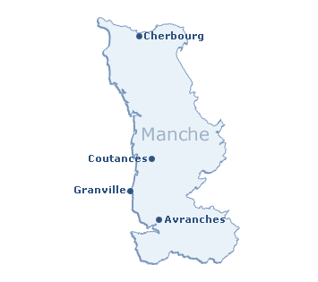 Carte du département de la Manche