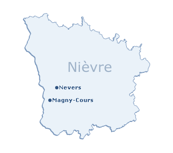 Carte du département de la Nièvre