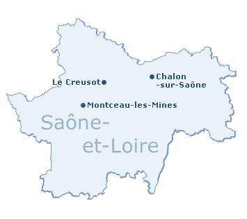 Carte du département de Saône-et-Loire
