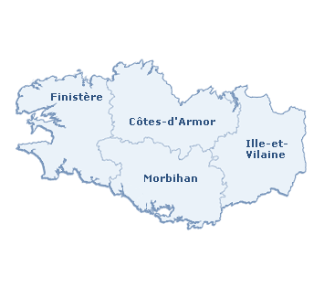 Carte de la région Bretagne
