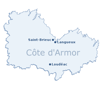 Carte du département de la Côte d'Armor