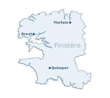 Carte du département du Finistère