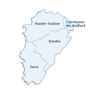 Carte de la région Franche-Comté