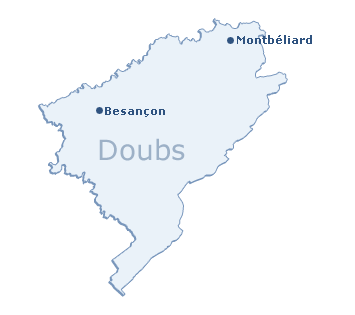 Carte du département du Doubs