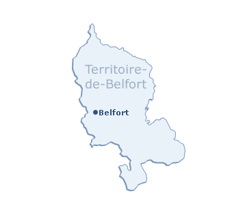 Carte du département du Territoire-de-Belfort