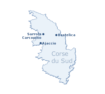 Carte du département de la Corse-du-Sud