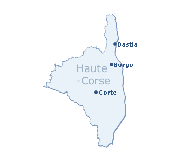 Carte du département de la Haute-Corse