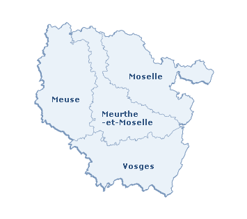 Carte de la région Lorraine