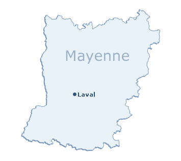 Carte du département de la Mayenne